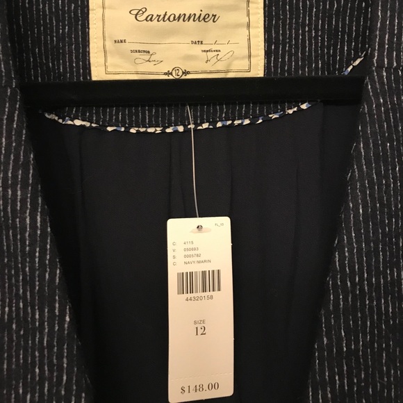 NWT Cartionnier Navy & White striped blazer - Picture 9 of 12